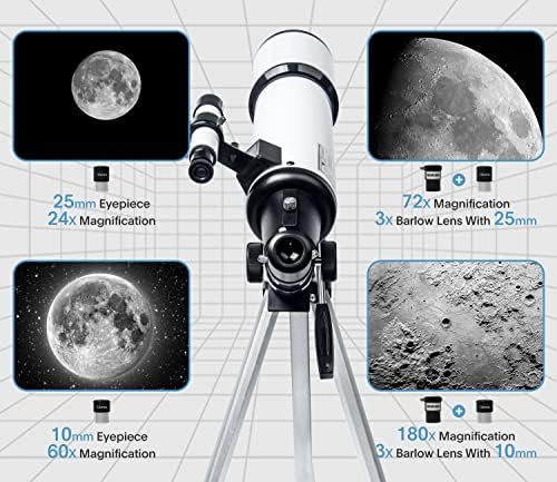 Koolpte Telescope for Adults, 80mm/600mm AZ Refractor for Beginners - Image 3