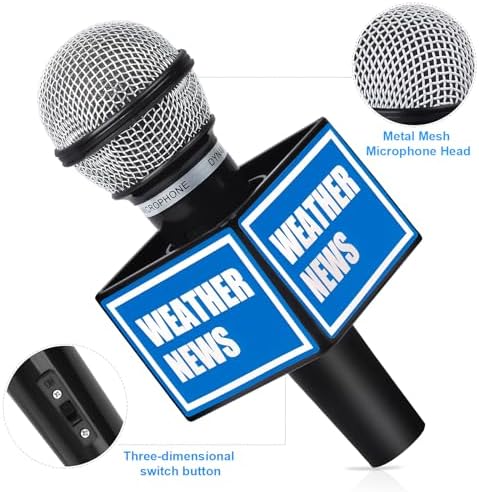 Yewong Kids Meteorologist Costume Set Weather Man Necktie Glasses Microphone Maple Leaves Weather Chart Prop for Career Day - Image 3