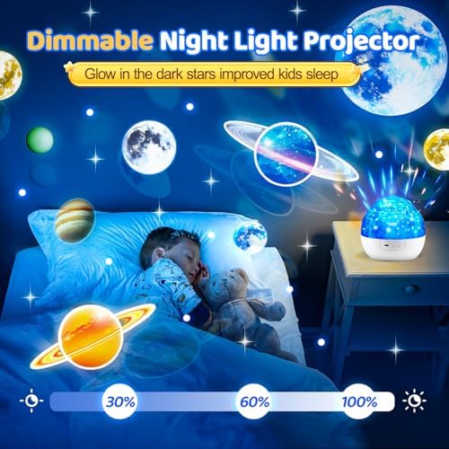 Night Light for Kids Projector, 105 Lighting+5 Films Kids Night Light Projector, Dimmable Baby Night Light Projector, 360° Slient Star Projector Lights for Bedroom, Space Gifts for Boys Room Decor - Image 4
