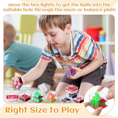 RoundFunny 100 Pcs Brain Teaser Puzzle Cubes Mini Puzzle Party Favor Mini Games Cubes Box Bulk for Kids Stocking Goodie Bag Stuffers for Maze Games Classroom Prizes Gifts - Image 4