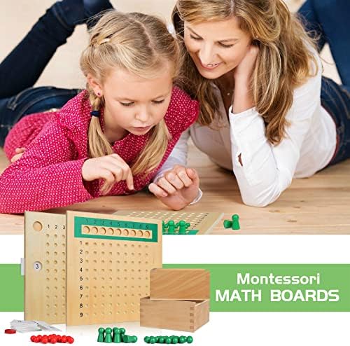 YHZAN Montessori Math Board Learning Multiplication & Division STEM Wooden Educational Toy Manipulative for Homeschooling Classroom Activity - Image 2