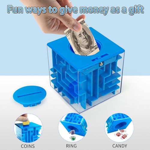 4 Pack Money Maze Puzzle Gift Boxes, Magic Cube Money Puzzle Toys - Image 3