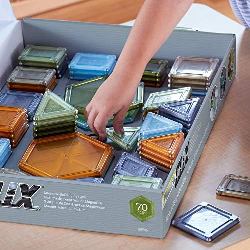 Guidecraft PowerClix Solids Natural - 70 Piece Set: STEM Magnetic Educational Construction Building Blocks with Inspiration Cards for Kids, Develop Motor Skills & Creativity - Image 3