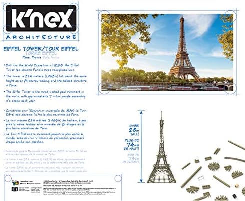 K'NEX Architecture: Eiffel Tower - Build IT Big - Collectible Building Set for Adults & Kids 9+ - New - 1,462 Pieces - 2 1/2 Feet Tall - (Amazon Exclusive) - Image 6