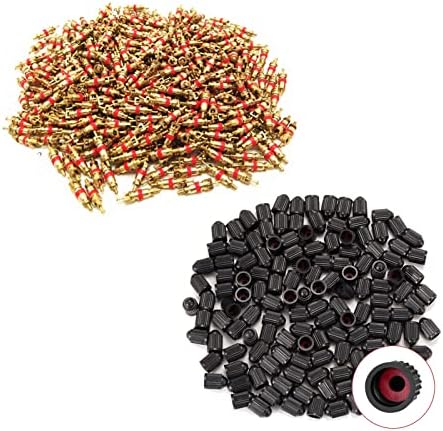 KURAMI 100Pcs Tire Valve Stem Caps+100Pcs Tire Valve Stem Cores by Thebestautoparts