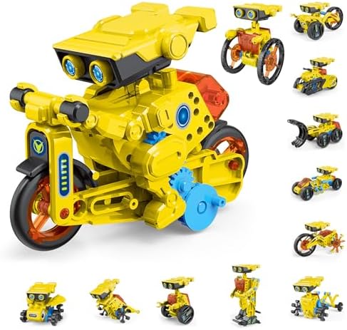 AESGOGO 12-in-1 Electric Robot Kit, STEM Projects Toys for Kids Age 8-12 Birthday Gifts, DIY Building Science Experiment Kit Battery Powered Education for Boys Girls Aged 8 9 10 11 12 13 14 Year Old by AESGOGO