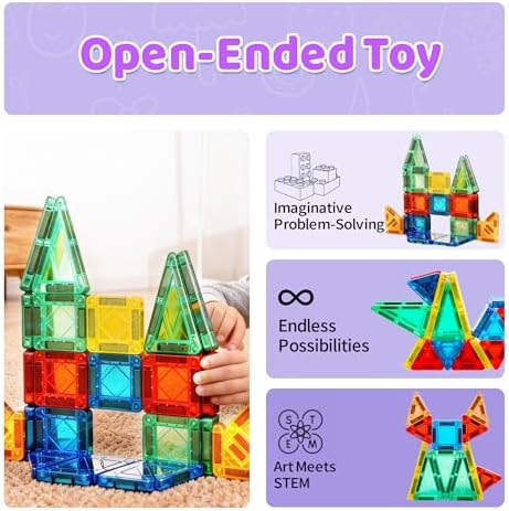 Mruikeny Mini Magnetic Tiles Travel Toddler Toys - Image 3