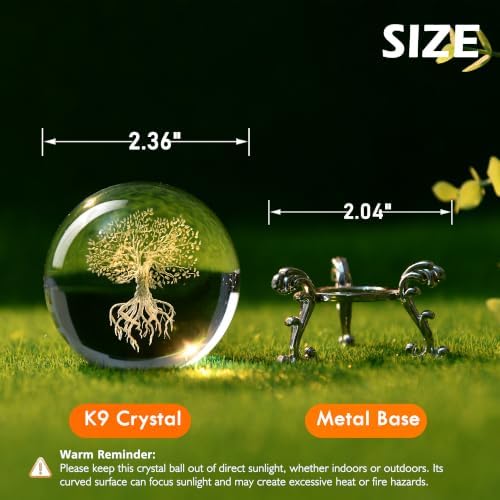 IFOLAINA 3D Tree of Life Crystal Ball Tree of Life Decor - Image 3