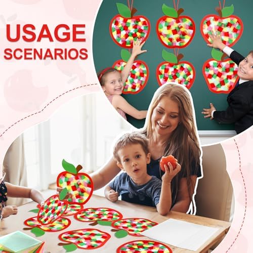 Qyeahkj 36Set Fall Apple Suncatchers Crafts Kit for Kids - Image 6