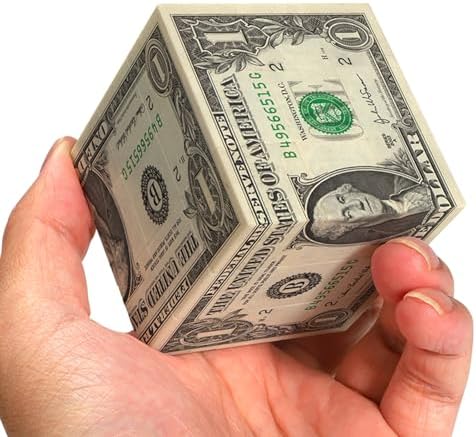 Dollar Cube 3x3 Speed Cube US Dollar Bill Magic Cube Money Design Educational Puzzles Toys by XINGLETOYS