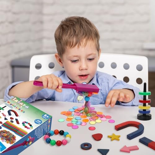 SAYAYA 228 PCS Magnetic Science Kit for Kids - Magnetic Balls, Bingo Wands with Chips, STEM Learning Set Magnet Toys for Classroom, Back to School Supplies, Educational Activities Gift for Boys Girls - Image 5