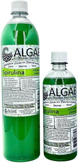 Algae Research Supply Algae Culture Spirulina, Perfect for School Science Fairs/Projects, Experiments & Classrooms (500mL) by Algae+Research+and+Supply