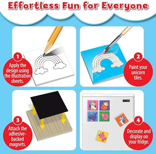 Small World Toys Unicorn Magnetic Tiles Craft Kit for Kids Ages 5+ - Image 4