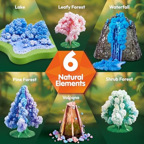 JOVA Klever Kits Crystal Land Growing Lab- Craft Kits for Kids Aged 8+ Science Gifts with 6 Unique Natural Elements and Light-Up Base, STEM Activities Birthday Gift - Image 3