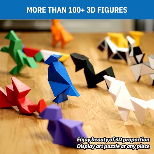 Pickagram Tangram 3D Magnetic Puzzle for Kids (8-12), Adults & Seniors | STEM Certified Fidget Puzzle - Magnetic Pattern Blocks for Cognitive Development, Creativity & Focus - Yellow - Image 6