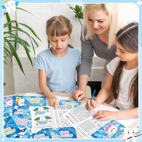 Bulk Tooth Activity Books, 96Pcs Mini Games Coloring Book Set for Kids - Image 5