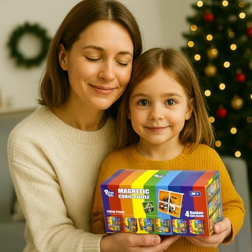 Pairez Toys Magnetic Building Cubes for Toddlers, 4 Random Theme Cube Sets - Image 7