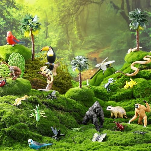 Gerrii 37 Pcs Rainforest Animal Figures Jungle Diorama Set for Project - Image 6