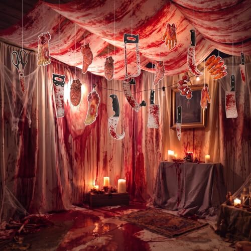111 Pcs Halloween Bloody Hanging Party Decoration for Ceiling by Relaxgiant