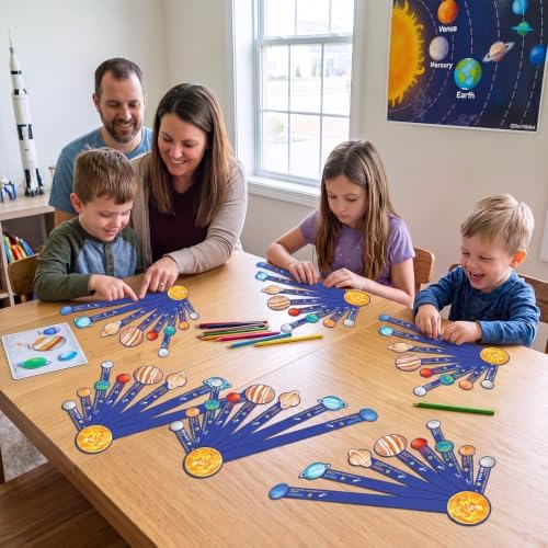 Glenmal 36 Set Solar System Model Kit Kids DIY Space Art Crafts, Colorful - Image 4