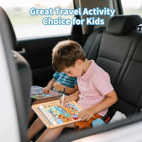 Elfew 2 Pack Reusable Travel Games Activity Books for Kids Ages 4-8, 8-12 - Image 4