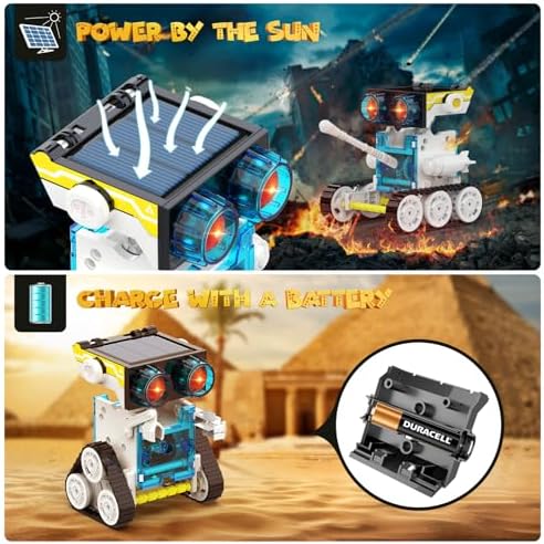 Wesfuner 30-in-1 STEM Solar Robot Kit Toys, 243 Pieces Educational Building Science Experiment Kit for Kids Aged 8-12, Birthday Gifts Kids Aged 8 9 10 11 12 13 Years Old(White) - Image 5