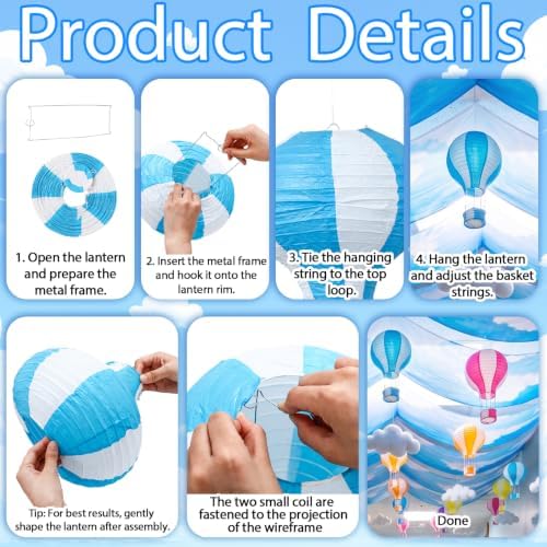 46 Pcs Hot Air Balloon Ceiling Decoration for Classroom Hanging - Image 4