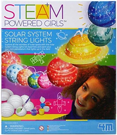 4M Toysmith, STEAM Powered Girls Solar System String Lights, Mini-Planetarium DIY Stem Toy, for Girls Ages 5+ by 4M