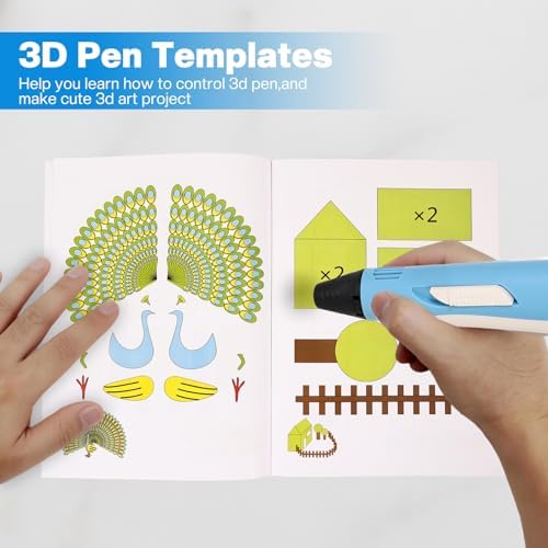 3D Pen Stencils, 20 Pages 40 Patterns 3D Drawing Book Templates, with a Reusable Transparent PVC Drawing Board, 3D Art Pen Accessories for Adults Starter for 3D Printing Pen - Image 4