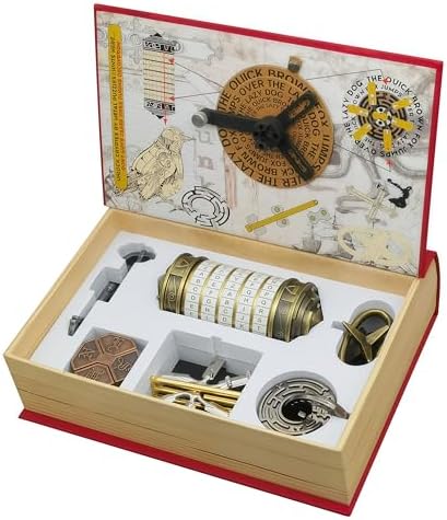 Da Vinci Code Mini Cryptex Metal Puzzle Box Set - 6PCS 3D Brain Teasers, IQ Challenge for Adults Teens, Gift for Christmas Birthday Valentine's Day, Anniversary & Family Party Game by NORDISTRICT
