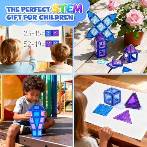 MAGBLOCK 102PCS Magnetic Tiles Building Blocks Set Strong Magnets - Image 6