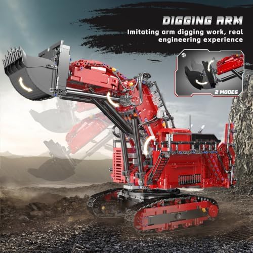 Mould King 17071 RC Excavator Building Set for Adults, 4767 Pieces Truck Construction Vehicle Model, APP Remote Control Truck with Engines, STEM Engineering Toys - Image 2