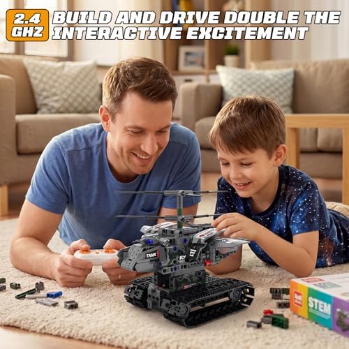 Robot Building Kit with Remote Control STEM Gift for Boys Age 6-14 | Birthday Gift for Boys Girls Ages 6-14 | 389PCS 5-in-1 Robot | APP + Remote | Engineering kit | Rechargeable |Educational - Image 4