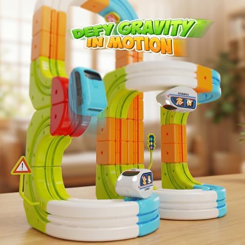 Hot Bee Electric Train Set for Kids, 134pcs Gravity-Defying Race Track - Image 2