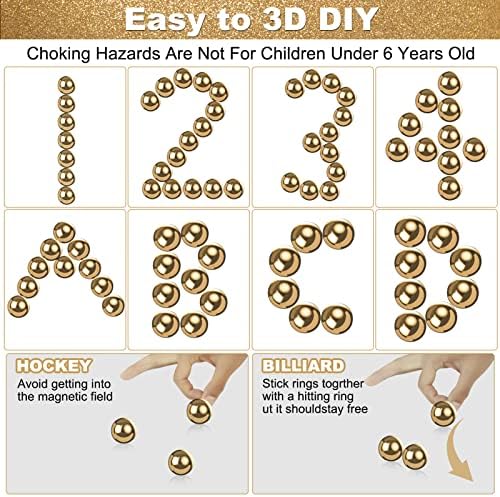 21Pcs Gold Mutual Attraction Sensory Fidget Toy, Educational Science Kit for Anxiety Relief, 20mm Desk Balls for Kids Adults, Stocking Stuffers Gift for Party Favors Gift - Image 5