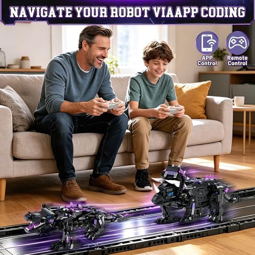 5-in-1 STEM Dinosaur Robot Building Kit, 935PCS App & Remote Control, Rebuild into T-Rex, Triceratops, Crocodile, Robot & Monster, Engineering Gift for Boys & Girls Ages 8+ - Image 3