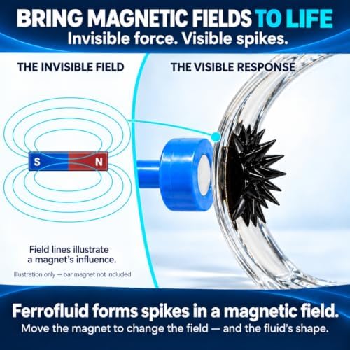 Ferrofluid Kit, Sealed Bottle & 2 Magnets (Blue Handles) - Image 6