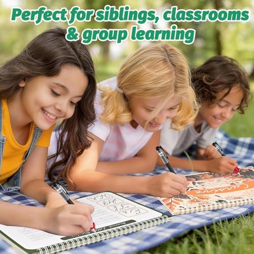 4-Pack Reusable Grooved Cursive Handwriting Workbooks with Disappearing Ink - Image 7