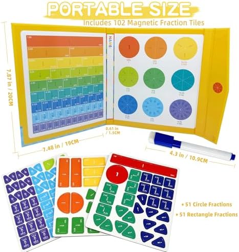 Magnetic Fraction Educational Puzzle for Kids, New Magnetic Fraction Tiles & Fraction Circles, Math Manipulatives for Elementary School Early Math Skills - Image 6