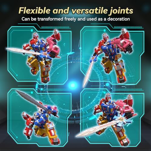 5-in-1 Transforming Vehicles Playset Include Motorcycles, Planes, Go-Karts -STEM Stacking Car Kit, Transforming Robots, Birthday Gift for Toddler Kids 6 Years Old Boys Girls - Image 3