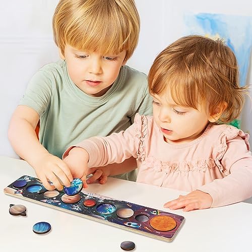 Zeoddler Solar System Toys for Kids 3-6, Wooden Space Puzzle for Kids, Planets for Kids, Preschool Learning Activities, Gift for Boys, Girls - Image 7