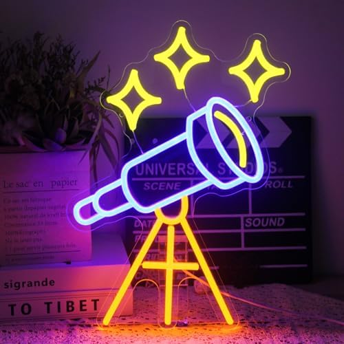 Telescope Neon Sign Stars LED Light for Bedroom Man Cave Game Room Decor - Image 5