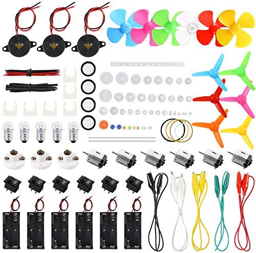Sntieecr 6 Set 131 PCS DC Motors Kit, Mini Electric Motor 1.5-3V 15000RPM by Sntieecr