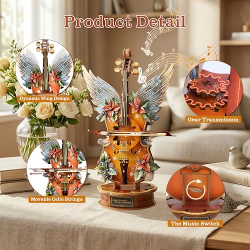 3D Puzzles for Adults, Wooden Model Kits-Music Box, DIY Mechanical Musical Instrument Puzzle, Unique Vintage Decor Craft Kits, Birthday Gifts for Men Women - Image 3