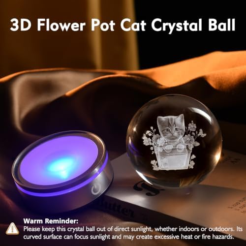 IFOLAINA Cat Themed Gifts for Women 3D Crystal Ball for Her Mom Girls - Image 3