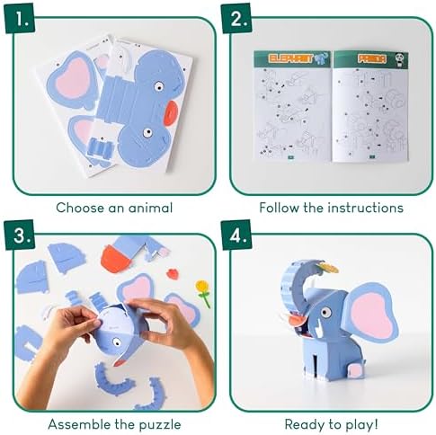 BONNYCO 3D Puzzles for Kids Toys Jungle Animals Pack 8. 3D Puzzle Jigsaw 6-8 9-13, Educational Girl and Boy Toys. Gifts for Kids Activity, Birthday Gifts for Boys. Rompecabezas 3-D Foam, Christmas - Image 4