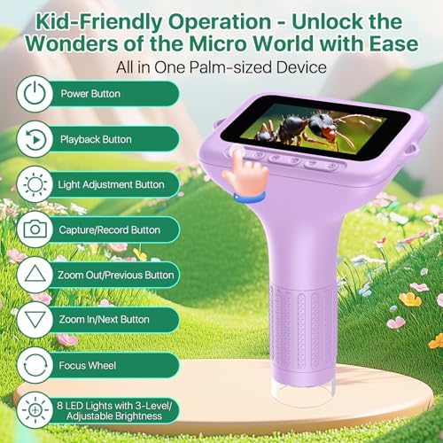 Digital Handheld Microscope for Kids 3.0" HD 32GB 1000X Camera Portable - Image 3