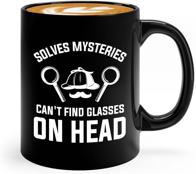 Detective Coffee Mug 11oz Black Solves Mysteries Funny Police Officer Gift by Unknown