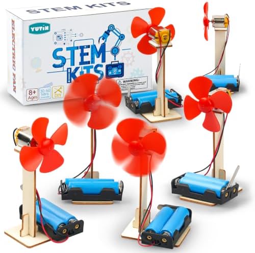 6 STEM Science Kits for Kids Age 8-12, Classroom Electric Fan Circuit Kit by Yutin