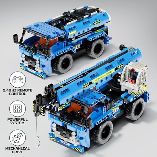 DOLIVE STEM RC Truck Building Toys, 2-in-1 Technic Vehicle Building Kits for Boys Age 8-12, Construction Erector Set Crane Truck Build Model for Boys Girls Age 6 7 8 9 10 11 12 13 14+ - Image 2